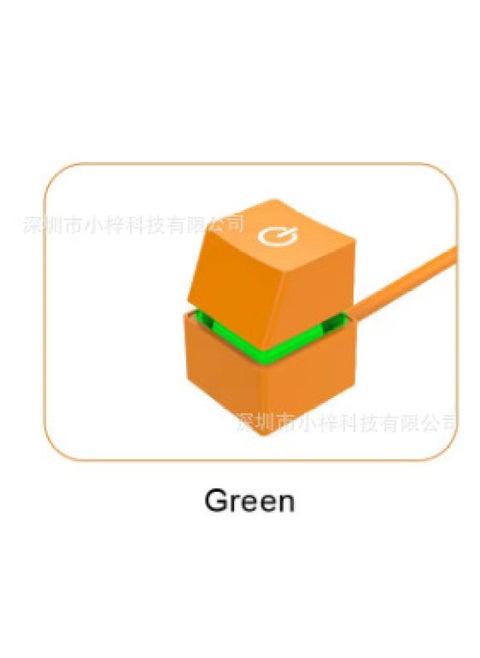 Desktop Computer Switch Extension Cable Internet Cafe Computer Startup Compact Button-Color:Orange Shell Green 4 Meter Line