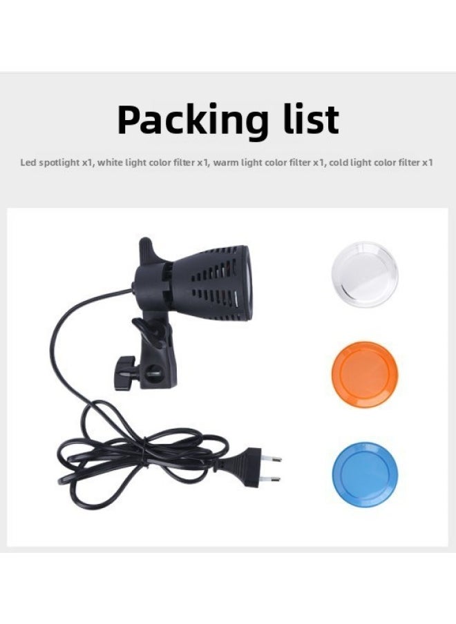 Generic - LED Photography Light White Warm Light Taobao Small Still Life Studio Soft Light Light Fill Light Small Spotlight Table Lamp-Light Source Color:Small LED Spotlight_medium Gauge | | White Light (three-color Temperature Filter) (excluding Lamp Holder)) - Image 1