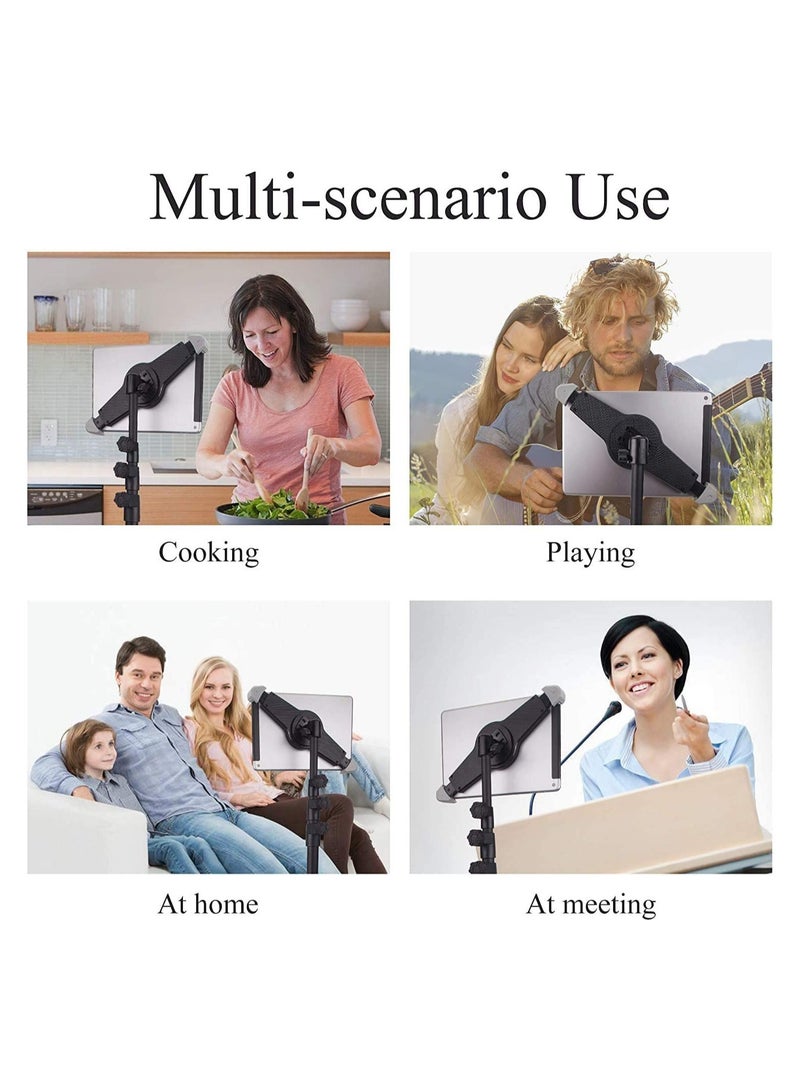 ELTRAZONE IPad and Mobile Phone Tripod Stand,Height Adjustable 20 to 60 Inch with 360 Degree Rotating Tablet Holder for iPad Air,iPad Pro and More 9.5 to 14.5 Inch Tablets - Image 4