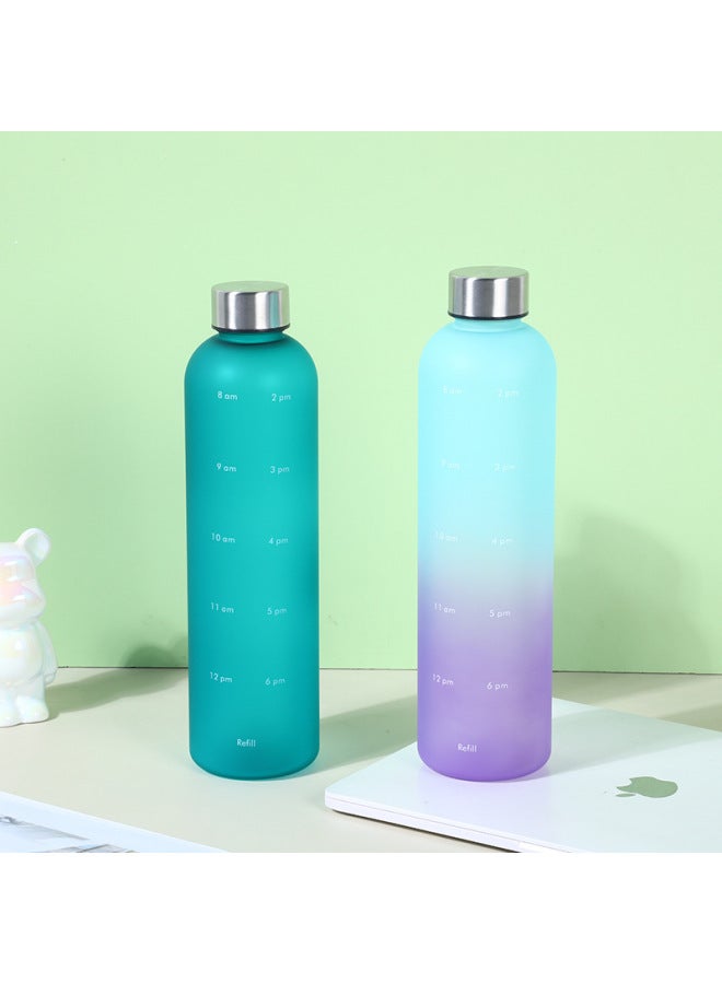 Large Capacity Sports Water Bottle 1000ml Stainless Steel Cover Cup Body 8 Color Gradient Spray Paint Sports Water Cup In Stock-Color:White-Capacity:1000ml - Image 5