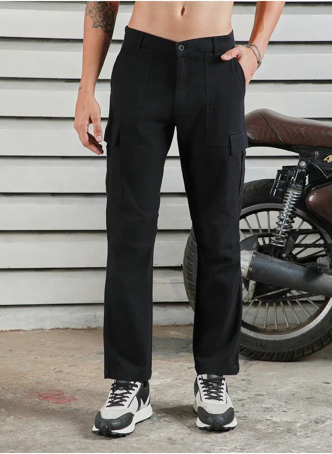 HIGH STAR Straight Leg Mid Rise Cargo Pants