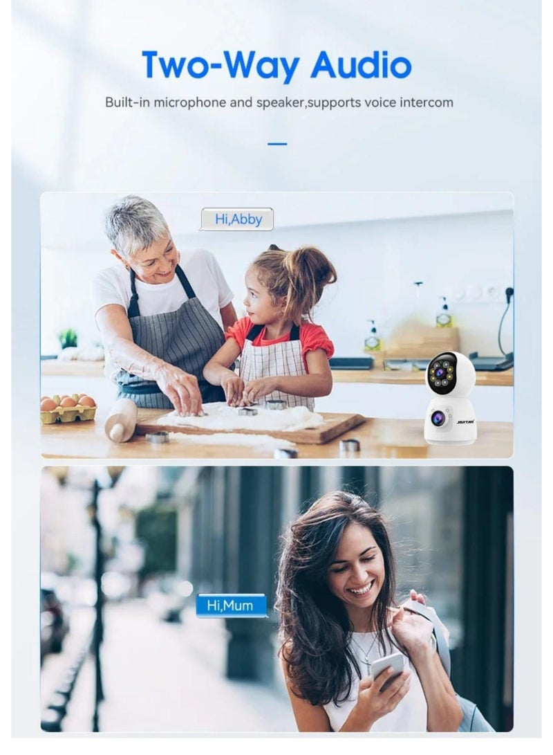 جورتان كاميرا مراقبة داخلية جورتان بدقة 4 ميجابكسل، عدسة مزدوجة، واي فاي، رؤية ليلية كاملة الألوان، اتصال ثنائي الاتجاه، كشف الحركة، تتبع الحركة، صورة عالية الدقة، إنذار أمان، تحكم PTZ، كاميرا مراقبة على مدار الساعة طوال أيام الأسبوع - Image 5
