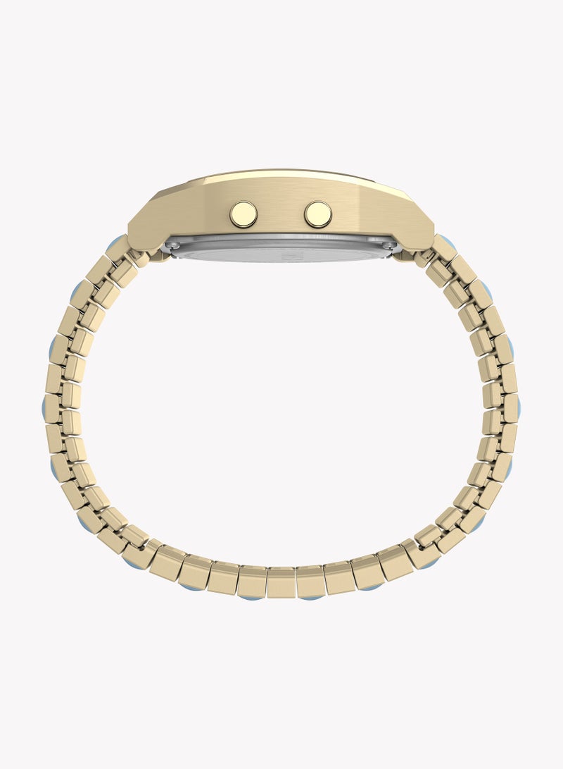 Timex 80 Stainless Steel Expansion Band Gold-Tone with Blue Accents TW2W40800 Women's Watch - Image 4