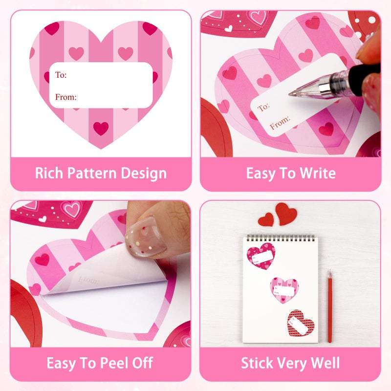 Anwyll Happy Valentine'S Day Heart Name Gift Tags Stickers 120Pcs 2Inch To From Gift Tags Stickers Self-Adhesive Colorful Gift Tags Labels Stickers For Envelope Present Galentines Mothers Day Birthday - Image 3