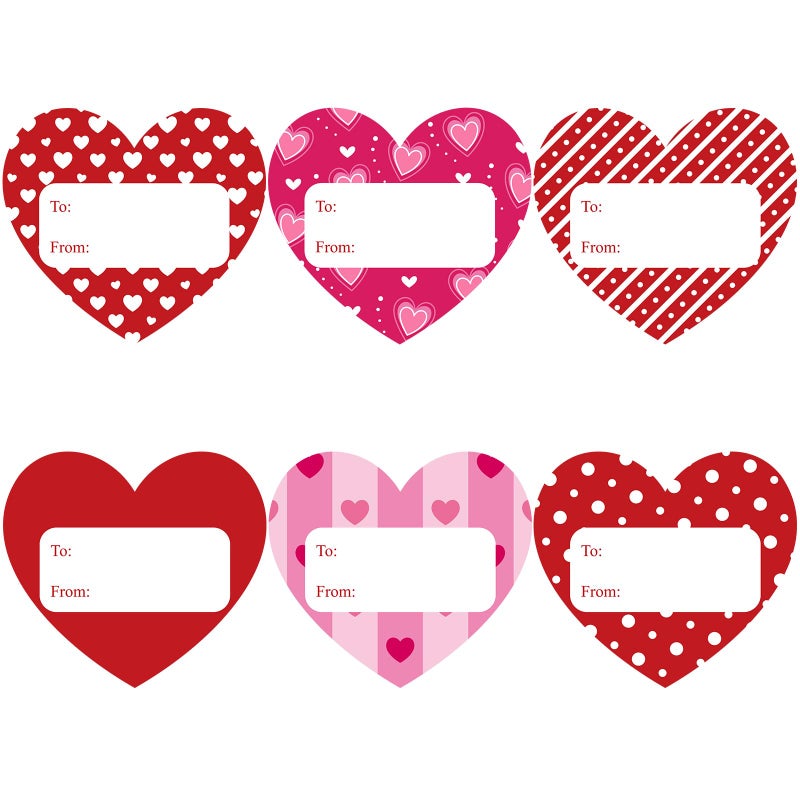 Anwyll Happy Valentine'S Day Heart Name Gift Tags Stickers 120Pcs 2Inch To From Gift Tags Stickers Self-Adhesive Colorful Gift Tags Labels Stickers For Envelope Present Galentines Mothers Day Birthday - Image 1