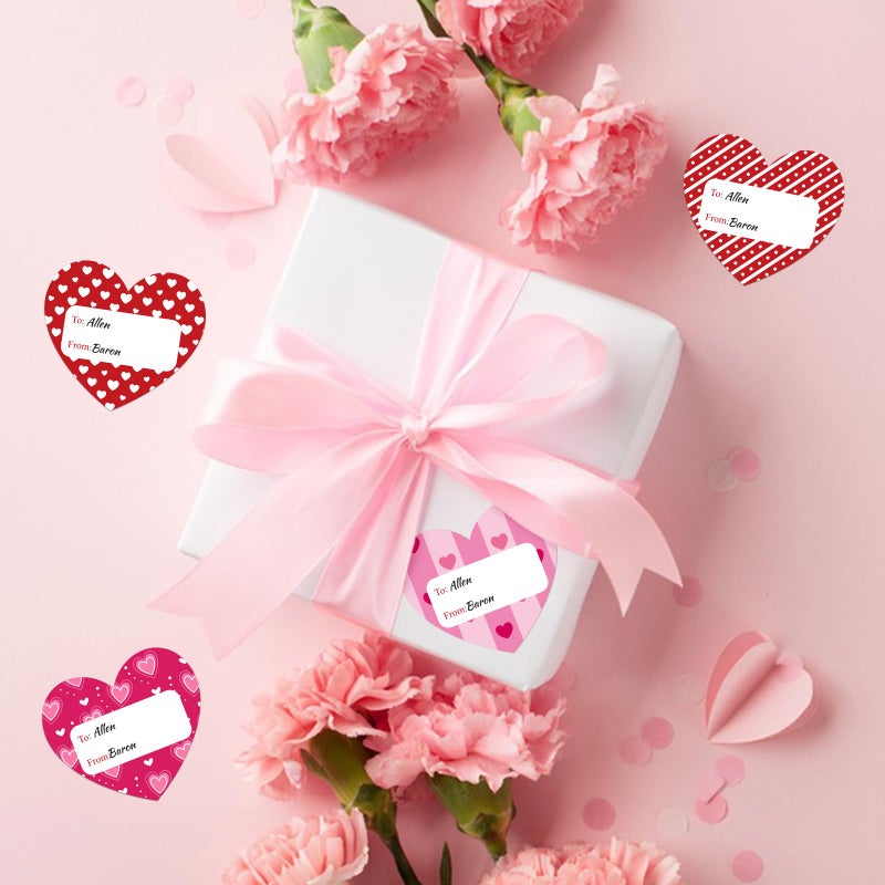 Anwyll Happy Valentine'S Day Heart Name Gift Tags Stickers 120Pcs 2Inch To From Gift Tags Stickers Self-Adhesive Colorful Gift Tags Labels Stickers For Envelope Present Galentines Mothers Day Birthday - Image 4