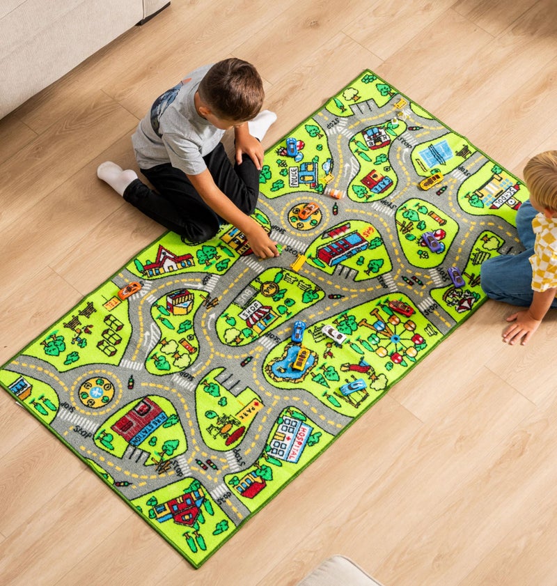 ToyVelt Kids Carpet Playmat Car Rug  Educational Road Traffic Carpet Multi Color Play Mat  Best Kids Rugs for Playroom  Kid Bedroom  for Ages 312 Years Old 43 L x 26 W