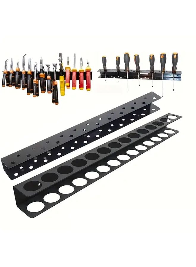 Heavy Duty Metal Wall Mounted Screwdriver Rack Tool Storage Organizer For Garage Workshop - Image 3