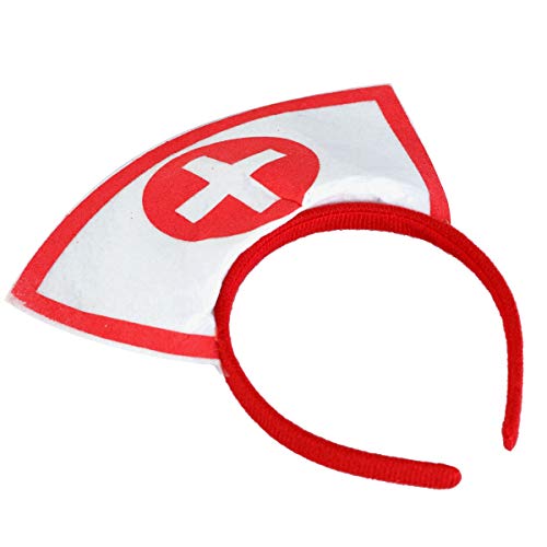 BinaryABC Nurse Hat Headband with Red CrossHalloween Party Supplies - Image 5