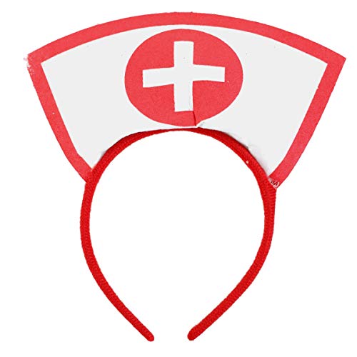BinaryABC Nurse Hat Headband with Red CrossHalloween Party Supplies - Image 1