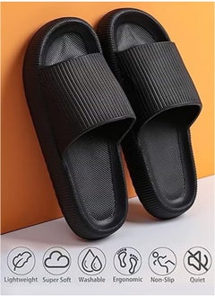 HomarKet Pillow Slippers Soft Shower Slippers for Women and Men Non Slip Quick Drying Shower Slides Bathroom Sandals with Ultra Cushion and Thick Sole  - Image 1