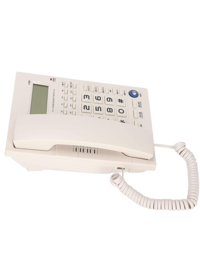 Microplus - Large Button Corded Telephone, Wired Home Desktop Landline Phone with Caller ID, Handsfree Speakerphone, LED Screen,Fast Dial White PS-4728 - Image 1