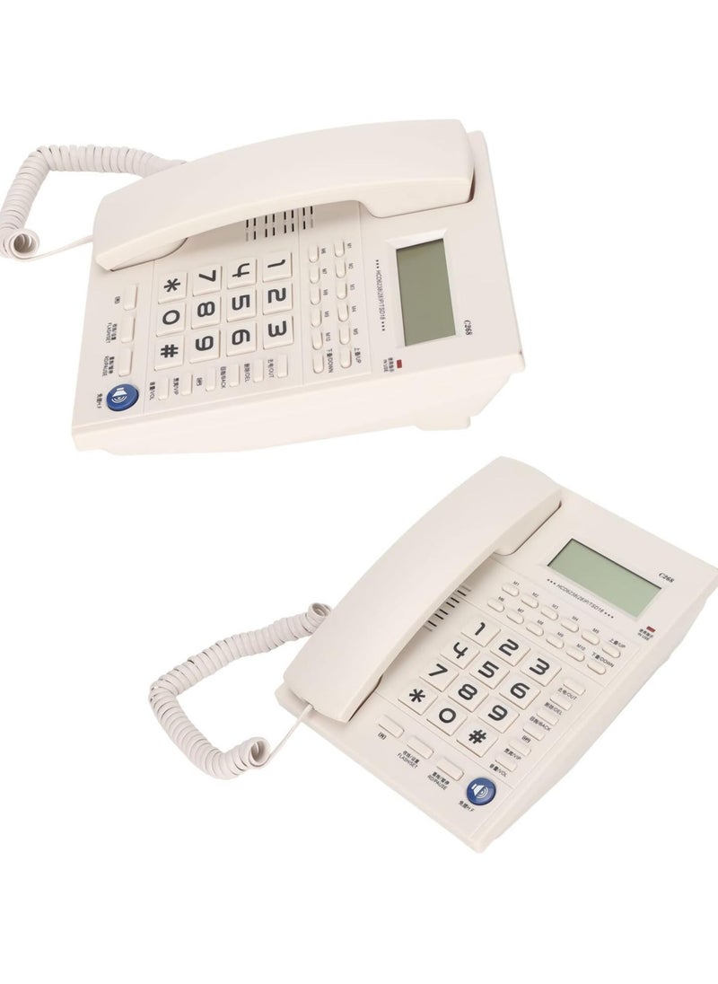 Microplus - Large Button Corded Telephone, Wired Home Desktop Landline Phone with Caller ID, Handsfree Speakerphone, LED Screen,Fast Dial White PS-4728 - Image 1