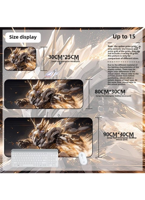 Mouse Pad Oversized Gundam Computer Keyboard Pad Cartoon Game Mouse Pad Boys E-sports Computer Thickened Desk Pad-Color:900*400*4mm-Pattern:Up To 15