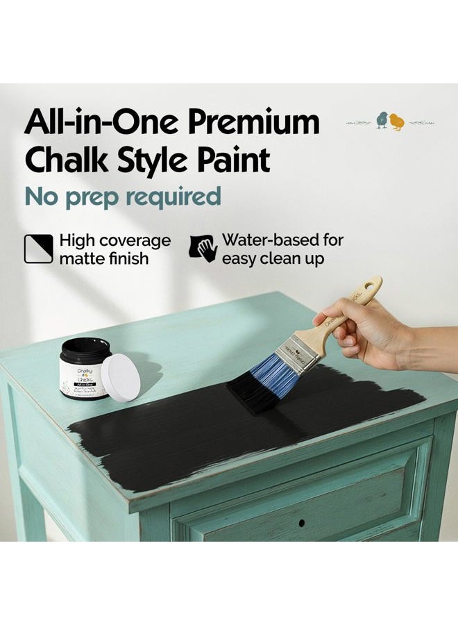 Chalky Chicks Finish Paint - Furniture & Cabinet Paint 32 oz Black 32 OZ - Image 4