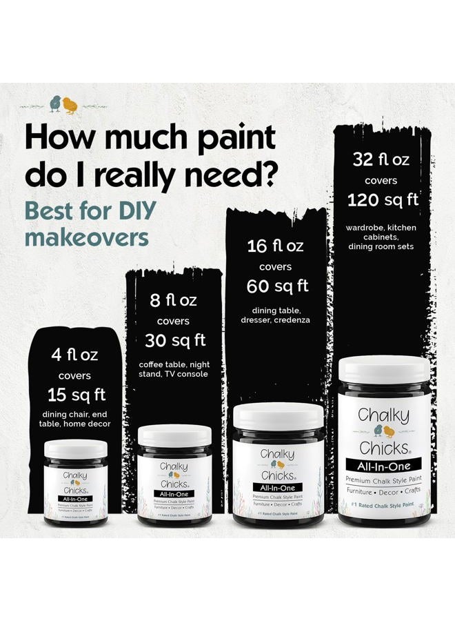 Chalky Chicks Finish Paint - Furniture & Cabinet Paint 32 oz Black 32 OZ - Image 3