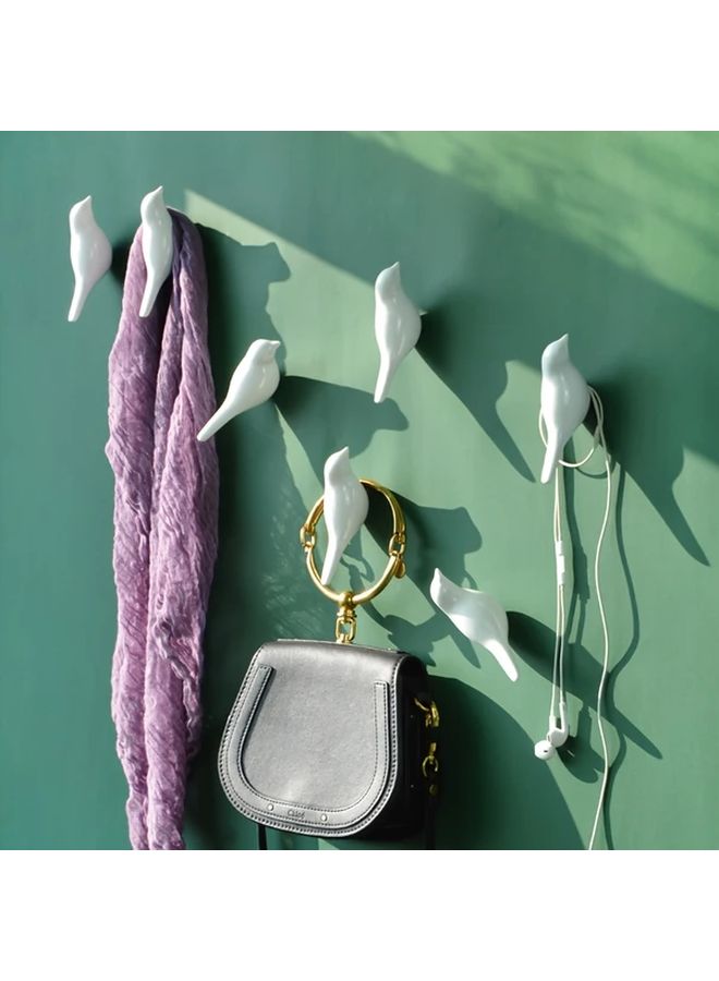 2Pcs Black Bird Shaped Wall Hooks Decorative Mounted Hanger For Bedroom Living Room - Image 2