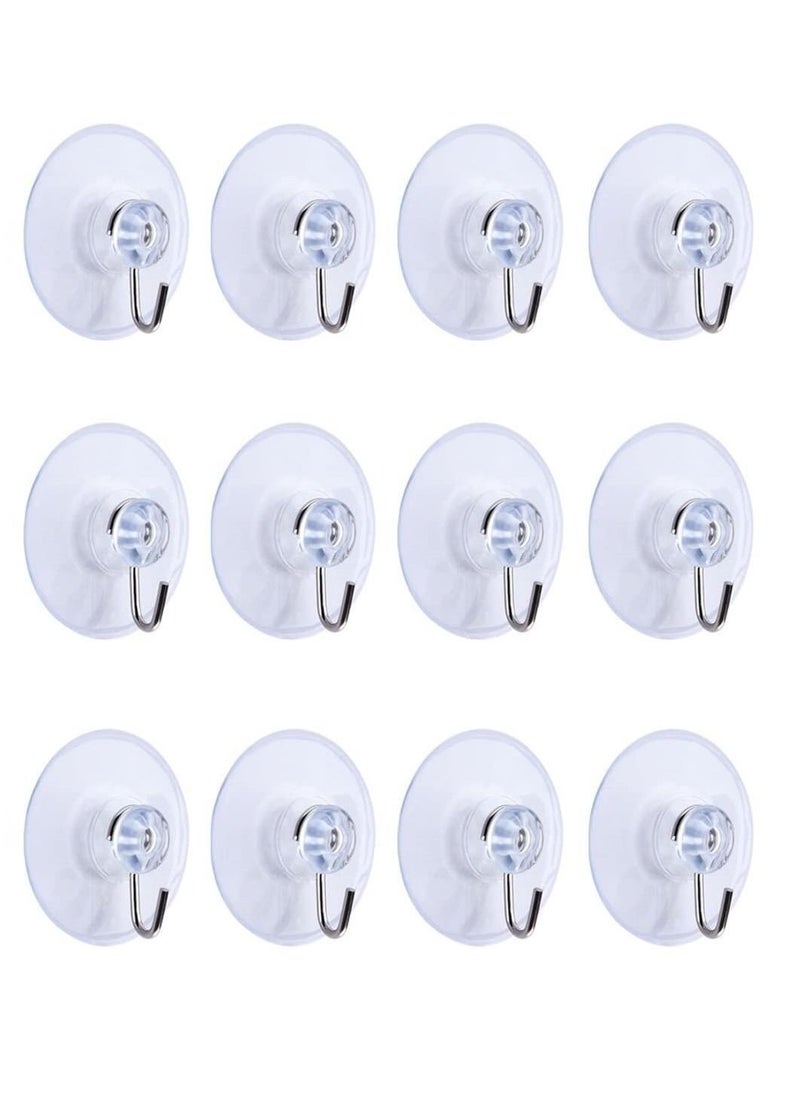 Clear Silicone Hangers with Suction Valves and Metal Hooks 1 3/4 12 pcs  - Image 1