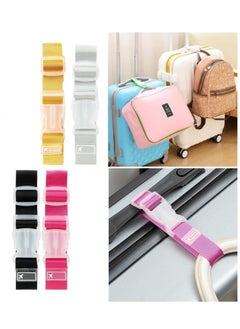 Generic 4pcs Luggage Carrying Clip Buckle, Add a Bag Luggage Straps Jacket Gripper Heavy Duty Luggage Straps for Suitcases, Travel Belt, Suitcase Strap (black，pink，yellow，grey)  - Image 4
