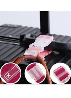 Generic 4pcs Luggage Carrying Clip Buckle, Add a Bag Luggage Straps Jacket Gripper Heavy Duty Luggage Straps for Suitcases, Travel Belt, Suitcase Strap (black，pink，yellow，grey)  - Image 5