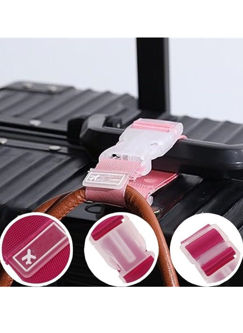 Generic 4pcs Luggage Carrying Clip Buckle, Add a Bag Luggage Straps Jacket Gripper Heavy Duty Luggage Straps for Suitcases, Travel Belt, Suitcase Strap (black，pink，yellow，grey)  - Image 5
