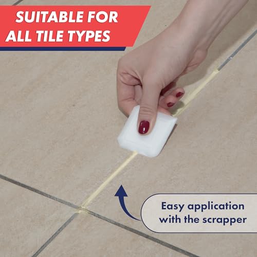 ZippySolve Tile Grout, Repair Kit, Restore & Renew Tile Joints Line, Fast Drying Tile Grout Paint Squeeze Tube for Bathroom Shower Kitchen Floor, Waterproof (8.8 oz, Ivory) - Image 5