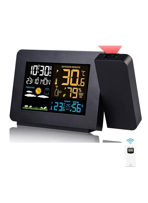 Projection Alarm Clock Weather Stations with Outdoor Sensor Display Digital Clock Projector Weather Forecast Temperature Detection Wall Projector