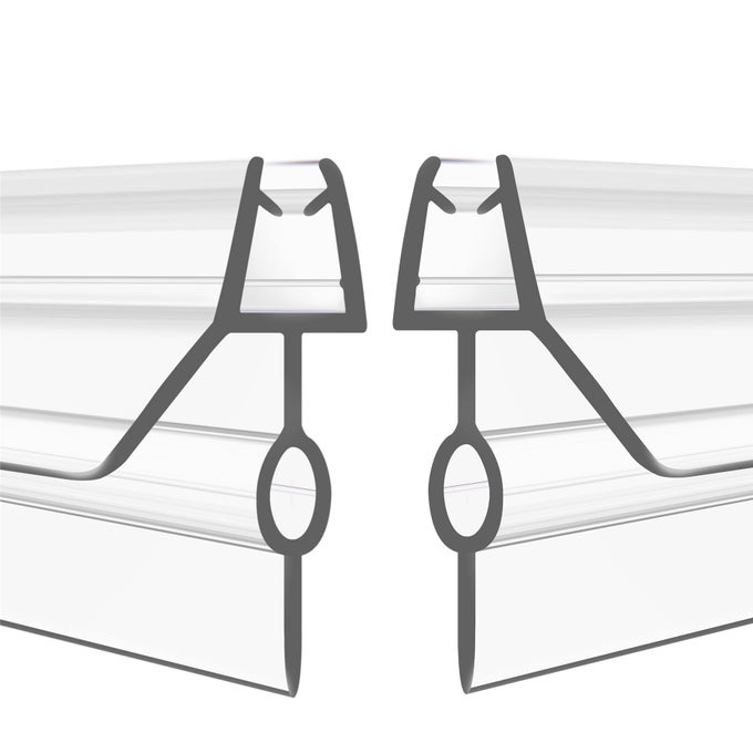 2PACK FRAMELESS SHOWER DOOR BOTTOM SEAL 14 X 39 CLEAR GLASS SHOWER DOOR SEAL STRIP SHOWER DOOR SWEEP CAN COVERS UP TO 22MM GAP STOP LEAKS