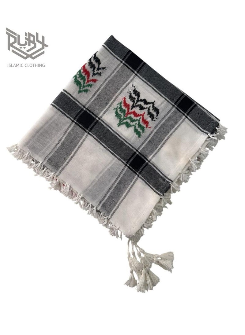 RUBY ISLAMIC CLOTHING Middle Eastern Shemagh Unisex Scarf - Palestine Inspired Keffiyeh Headwrap,  - Image 3