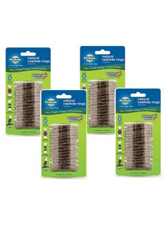 PetSafe (4 Pack) Petsafe Busy Buddy Refill Ring Dog Treats For Select Busy Buddy Dog Toys, Natural Rawhide, Size B  - Image 1