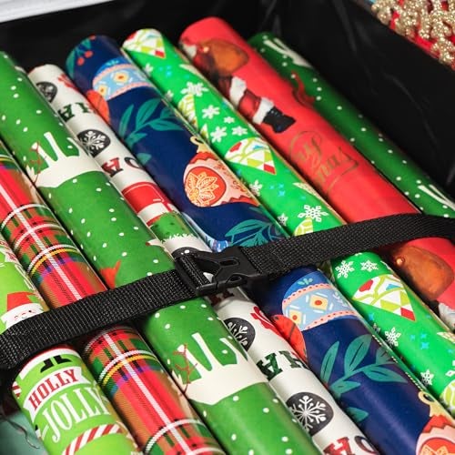 Handy Laundry Gift Wrap Storage Organizer, Easily organize Wrapping Paper, Ribbons, Bows, Scissors, Fits 18-24 Standard Rolls, Keeps Gift Supplies in Perfect Condition & Ready for Next Season, (Black) - Image 4