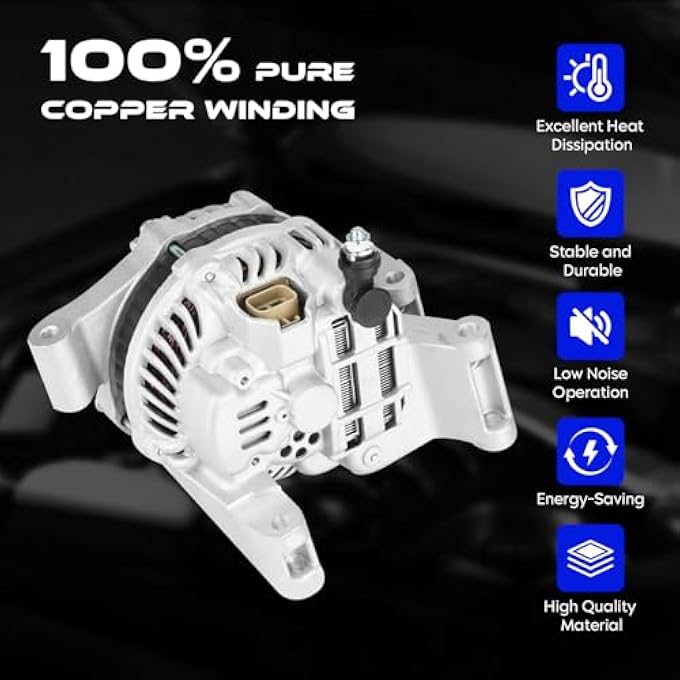 SEHNSUCHT New Alternator for Mazda 3 2.0L 2.3L 04-09, for Mazda 5 2.3L 06-07, 90Amp 12V, Naturally Aspirated, Non Turbo, Replaces AMT0144, A3TG4791, 400-48144, A3TG1391A, 11008, 11174, LF1F-18-300 - Image 5