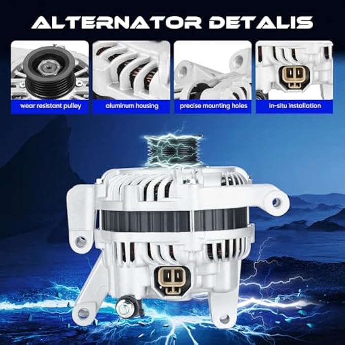 SEHNSUCHT New Alternator for Mazda 3 2.0L 2.3L 04-09, for Mazda 5 2.3L 06-07, 90Amp 12V, Naturally Aspirated, Non Turbo, Replaces AMT0144, A3TG4791, 400-48144, A3TG1391A, 11008, 11174, LF1F-18-300 - Image 2