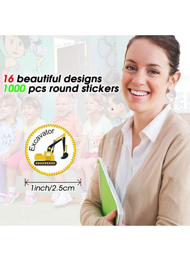هاسذيب ملصقات سيارات كرتونية من HASTHIP®، ملصقات مكافآت، أظرف دائرية ذاتية اللصق، أختام، ملصقات لتغليف الهدايا، هدايا حفلات بطابع يونيكورن، ملصقات ديكور يدوية الصنع، 2 لفة، 1000 قطعة  - Image 3