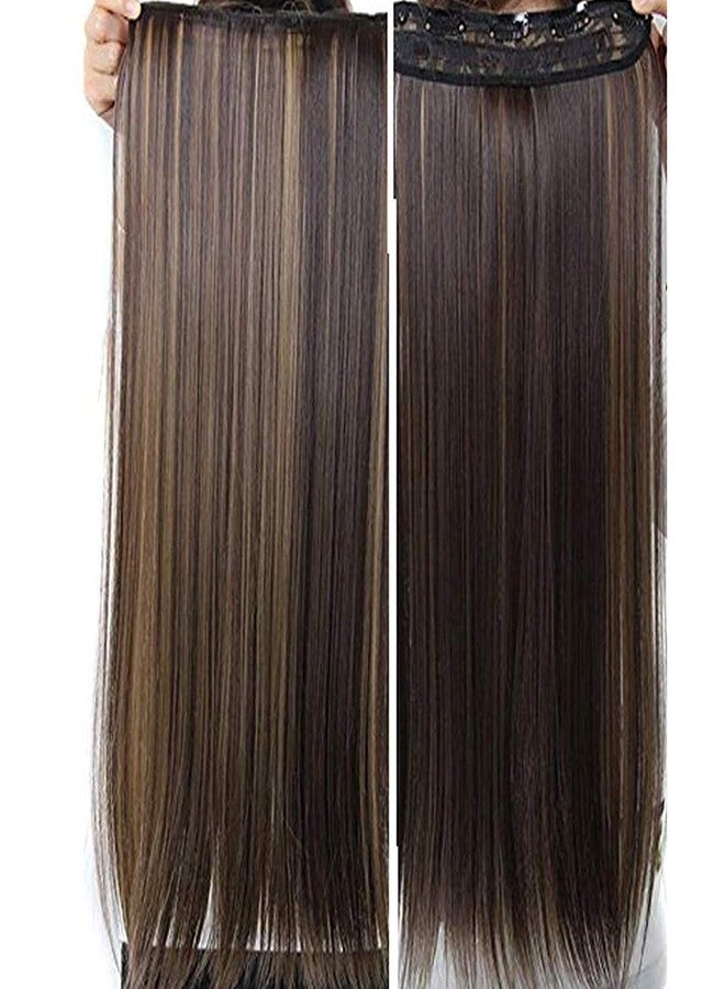 AROOMAN 5 Clips Golden Highlighter Straight Hair Extension/Braid Hair Accessories for Women - Image 2