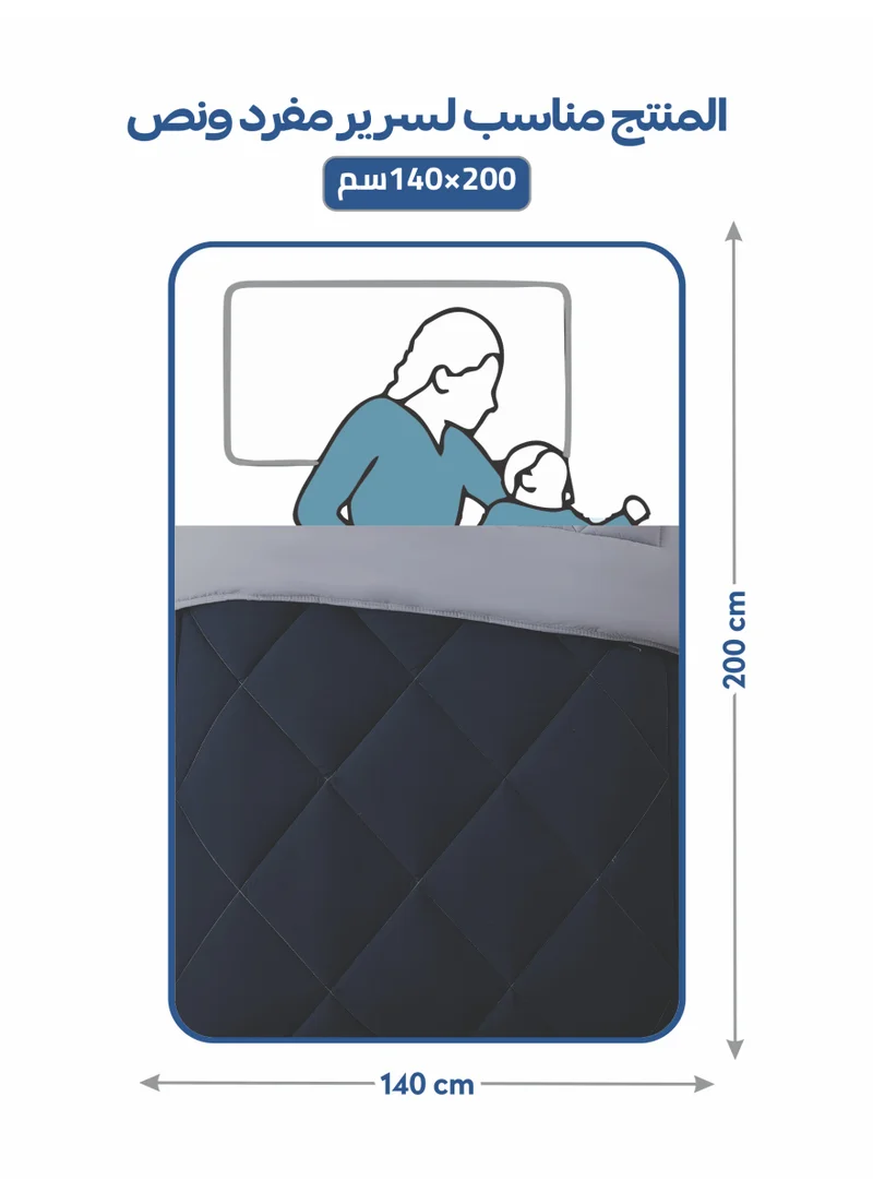 Donetella Bedding Comforter Set, Twin Size Fits 140x200 cm - 4-Pcs Solid Quilted Bed Set, Microfiber Fabric - 1 Comforter, 1 Fitted Sheet And 2 Pillow Shams