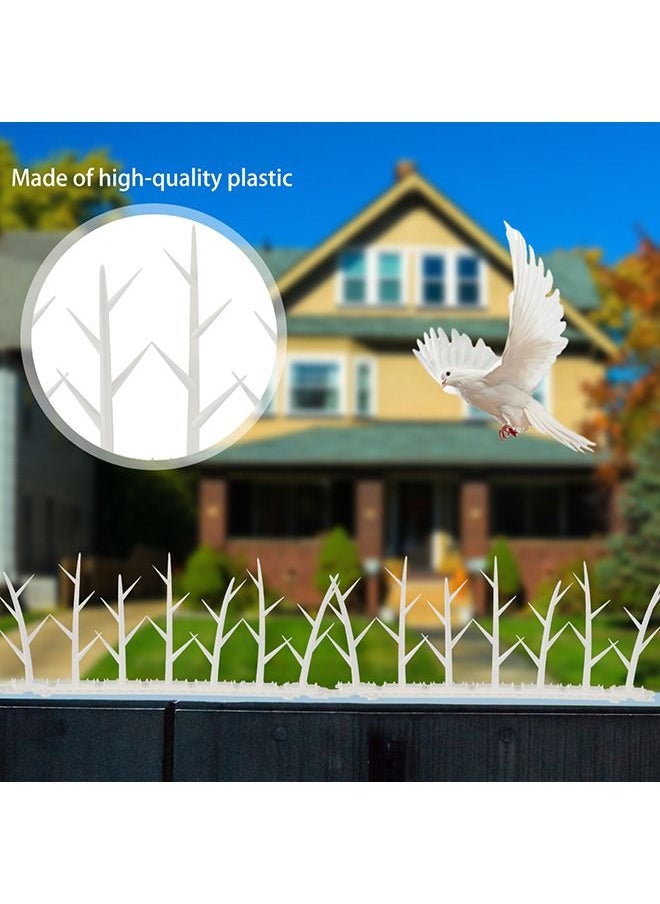 Arabest 6Pcs Bird Repeller Pigeon Spikes Anti Bird Spikes Reusable Plastic Durable Fence Roof Birds Pigeon Crows Deterrent Strips Spikes(White)  - Image 2