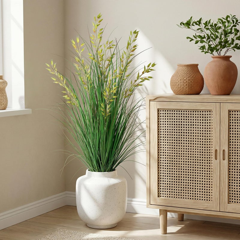 Ttranewsoo Artificial Plants Artificial Wheat Grass Faux Plants Artificial Grass Plant Fake Green Plants Tall Fake Plants Tall Suitable for Indoor Home Decor Outdoor Porch Terrace Decorï¼ˆ47In 1PCS - Image 3