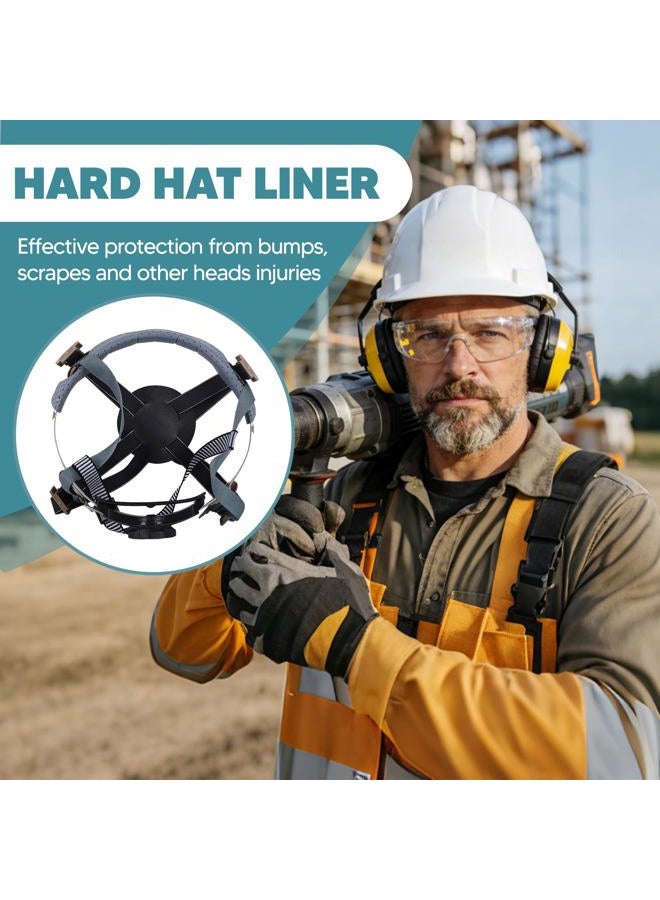 IEUDNS 4 Point Attachment Hard Hat Replacement Ratchet Suspension Construction Hard Hat Liner Adjustable Universal Accessories Bump Cap Insert, Replaceable Helmet Accessory, Knob Adjustment - Image 2