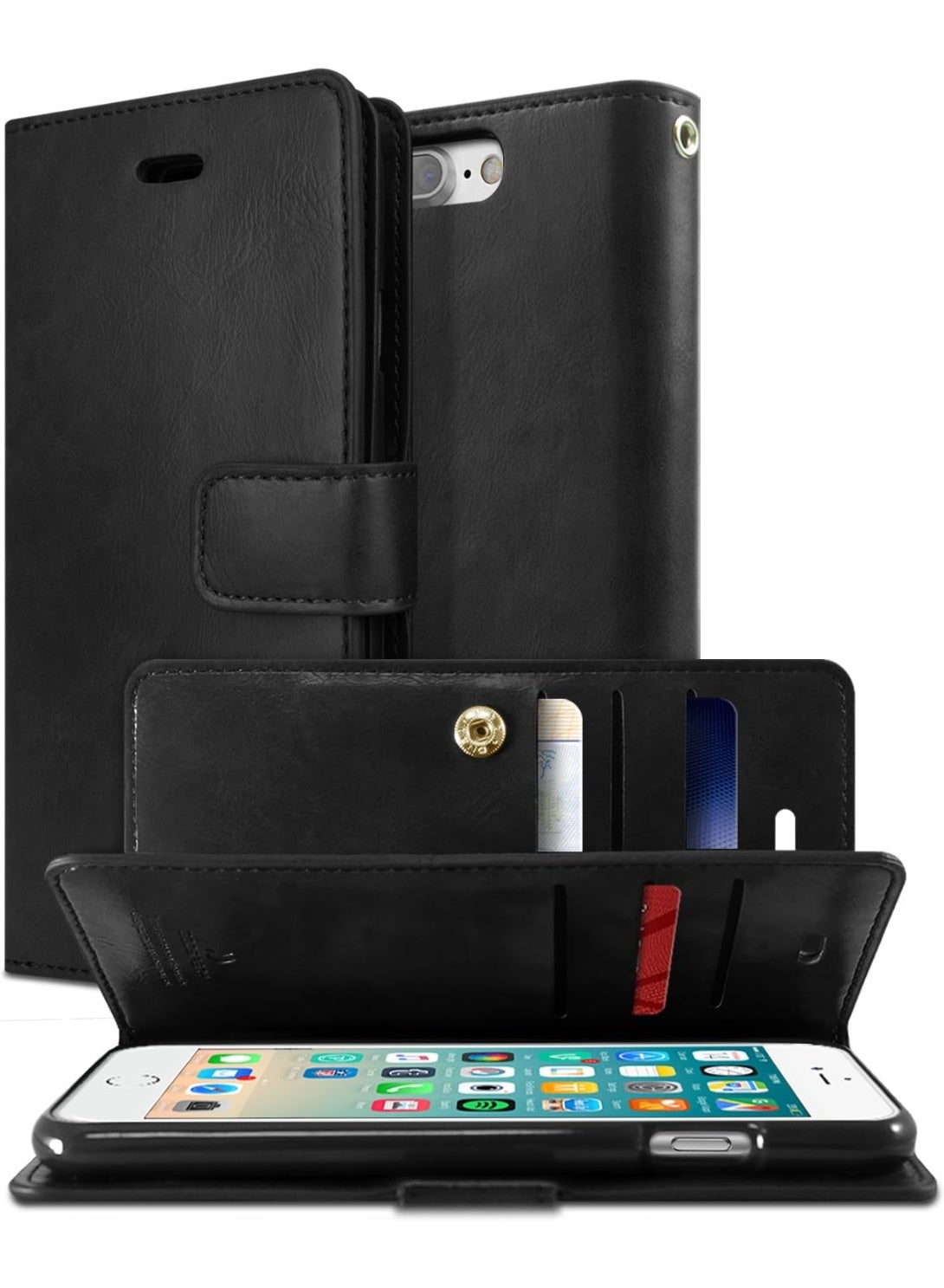 goospery Goospery Leather Protection Flip Cover Wallet Case Case Material: Thermoplastic Polyurethane | Type: Wallet Case | Material: Leather