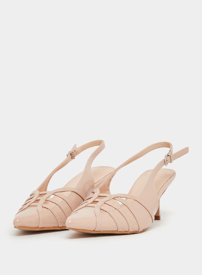 Styli Slingback Pointed Toe Stiletto Heel Shoes  - Image 2