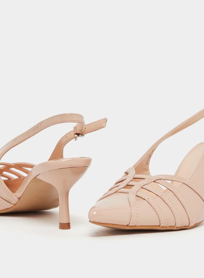 Styli Slingback Pointed Toe Stiletto Heel Shoes  - Image 3