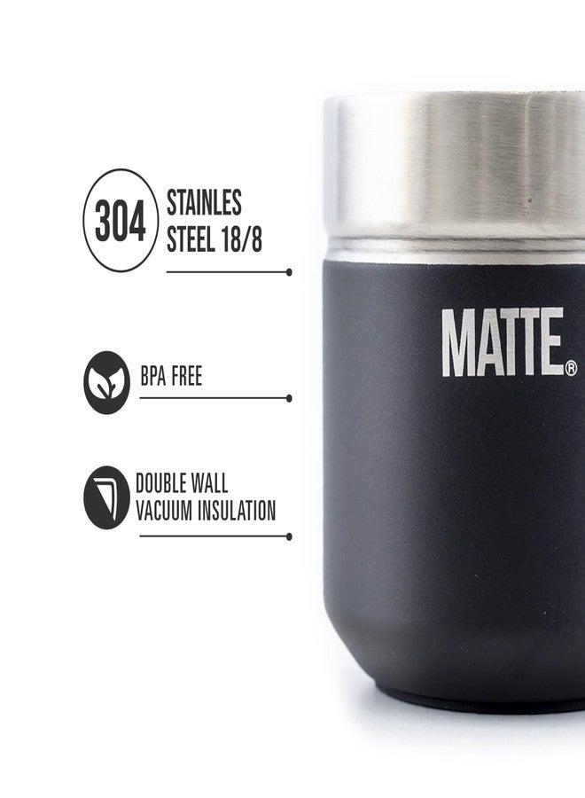 Matte 6.5 oz Yerba Mate Gourd and Bombilla Set - Includes DS Pro Box - BPA Free Yerba Mate Set Kit with Mate Straw, Elegant Design, Non-Slip Base (Black) - Image 3