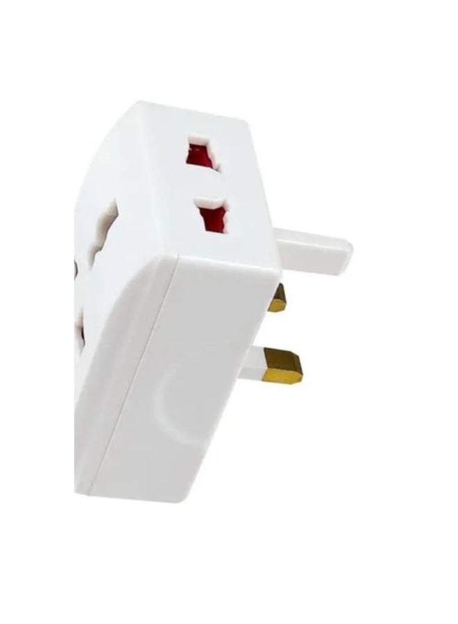ALETE Universal 3-Pin Multiplug Travel Adapter 13A 250V 50/60Hz UK Plug – White | Compact Worldwide Power Converter - Image 2