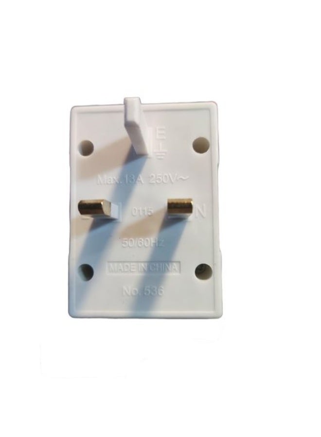 ALETE Universal 3-Pin Multiplug Travel Adapter 13A 250V 50/60Hz UK Plug – White | Compact Worldwide Power Converter - Image 3