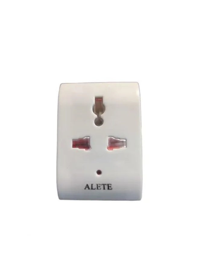 ALETE Universal 3-Pin Multiplug Travel Adapter 13A 250V 50/60Hz UK Plug – White | Compact Worldwide Power Converter - Image 1