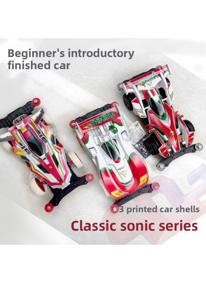Four-wheel-drive Toy Four-wheel-drive Finished Racing Model Painted Car Shell 90 Classic Nostalgic Leap Charge God Of War-Color:Classic Sonic Series (3 Vehicles) Special Offer-Scale:Standard + 2 800ha Rechargeable Batteries Set Each  - Image 1