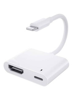 Adapter for iPhone, Sync Screen Converter, 1080P Digital AV Adapter with Charing Port,Compatible with iPhone 13/12/11/X/8/7/ iPad/ iPod to HD TV/Monitor/Projector. [No Need Power]