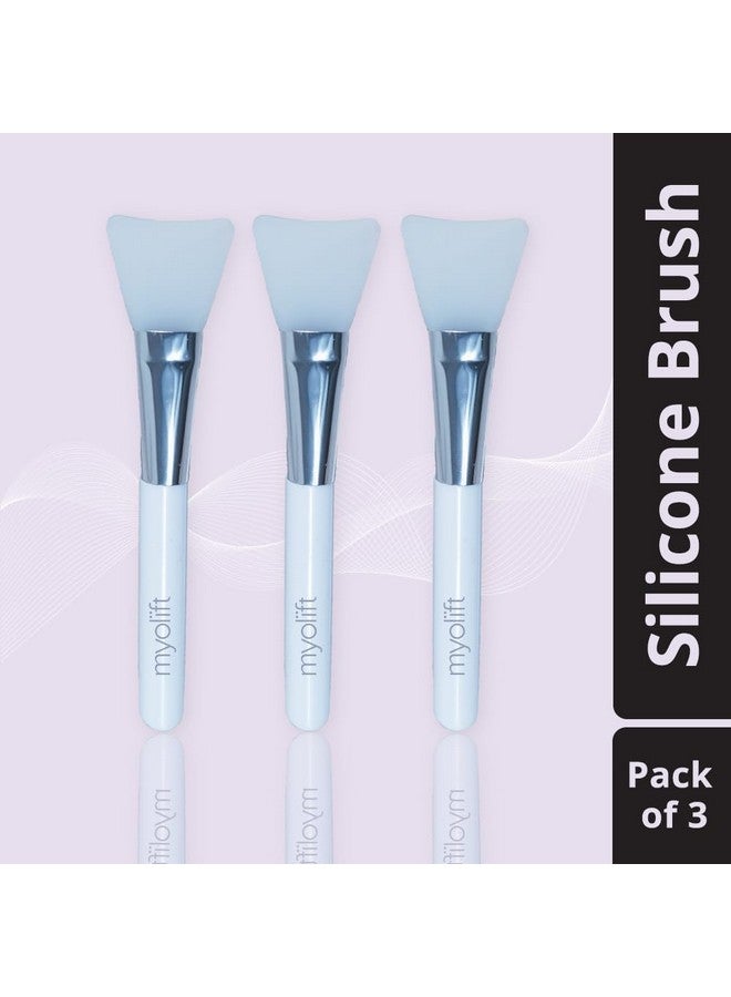 MyoLift Applicator Silicon Brush - Mask Applicator Brush for Facial Skincare, Reusable Brush for the Anti Aging Mask| Soft & Durable Face Mask Applicator for Gels, DIY Masks, easy-to-clean[Pack of 3] - Image 2