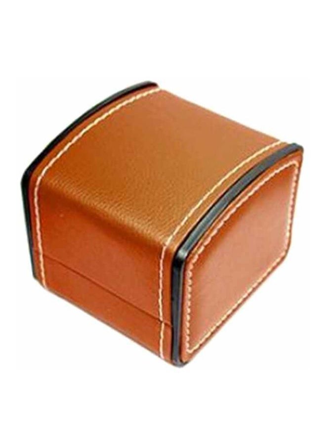 NIBEMINENT - Faux Leather Square Watch Case With Pillow Cushion - Image 1